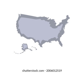 usa map gray geography icon