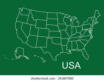 USA map in green background, usa map vector, map vector