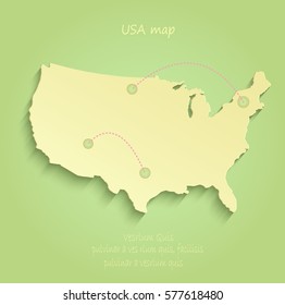 USA map green yellow vector