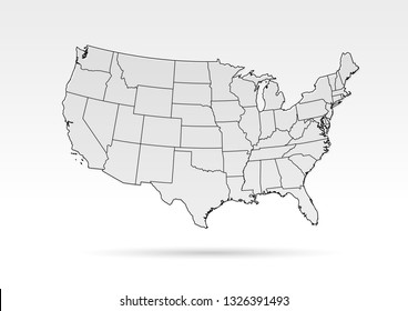 USA map grey modern style