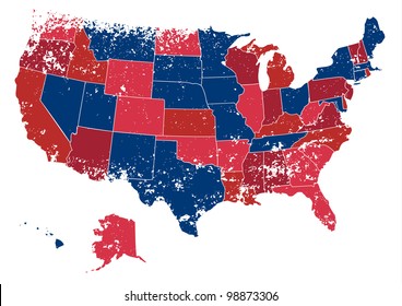 USA map in grunge