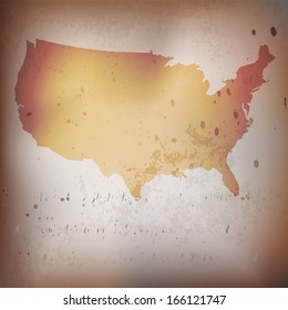 USA map grunge old textured background.    EPS10