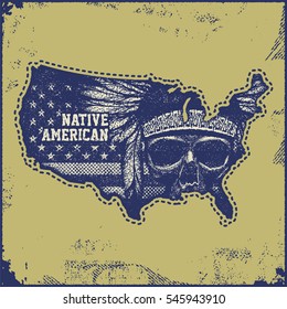 USA Karte grunge Stil Vektorgrafik.