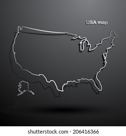 USA map hand drawn background vector,illustration