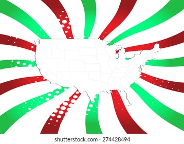 USA Map with High Detail and Captivating Background - Vectors
