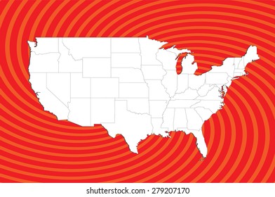 USA Map with High Detail and Captivating Background. Vectors
