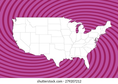 USA Map with High Detail and Captivating Background - Vectors