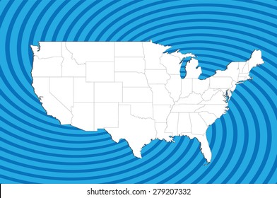 USA Map with High Detail and Captivating Background - Vectors