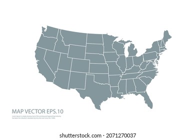 USA map High Detailed on white background. Abstract design vector illustration eps 10