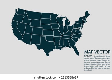 USA map High Detailed on white background. Abstract design vector illustration eps 10