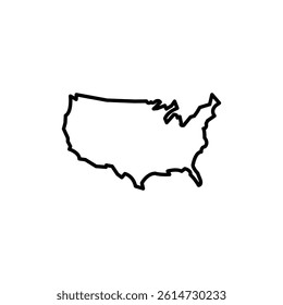 USA Map icon black and white vector sign