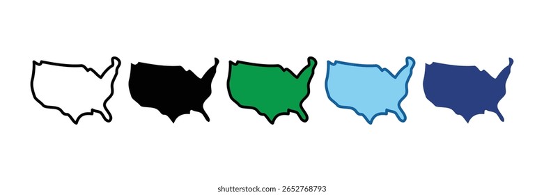 Usa Map Icon Element For Design