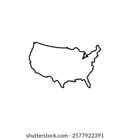 USA Map icon Flat illustration sign
