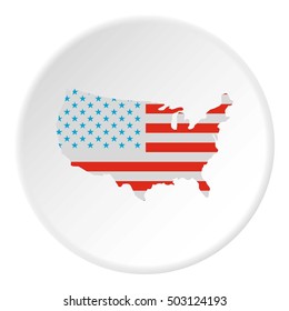 USA map icon. Flat illustration of USA map vector icon for web