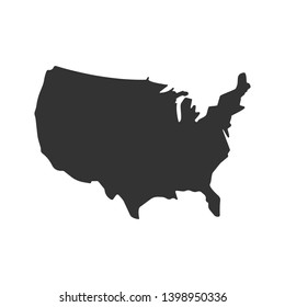 The USA Map Icon. Geographic Illustration As A Simple Vector, Trendy Sign & Symbol for Design and Websites, Presentation or Application.