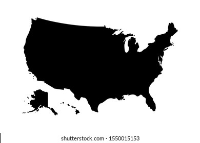 Usa map icon high detailed isolated vector illustration. Abstract concept graphic element. United States of America isolated. EPS 10