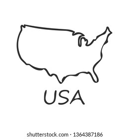 USA map icon. isolated on white background. Vector illustration.