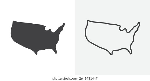 USA Map icon Line graphics illustration