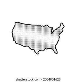 USA map icon on white background. Premium Vector.