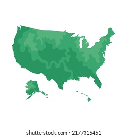 usa map icon on white background