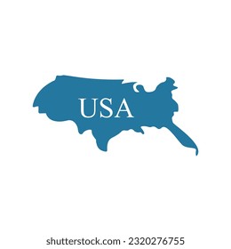 USA map icon on a white background, vector illustration