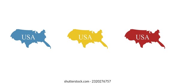 USA map icon on a white background, vector illustration