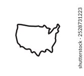 USA Map icon Outline vector for web ui