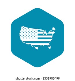 USA map icon in simple style isolated on white background