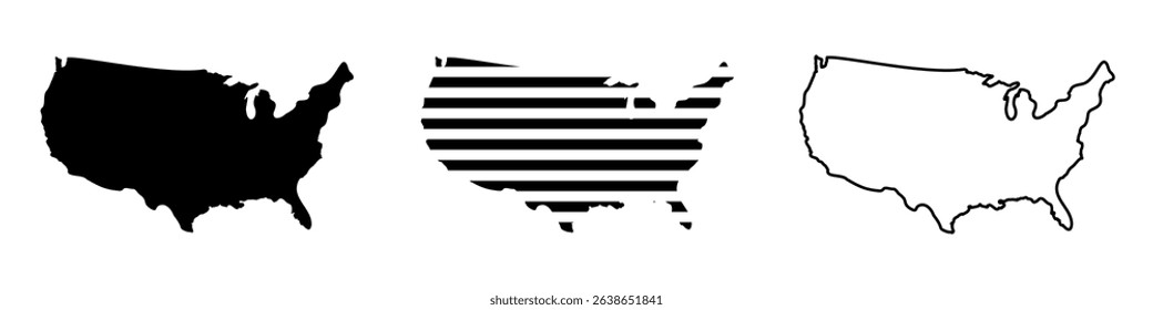 USA map icon symbol background