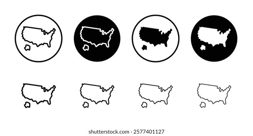 USA Map icon Vector logo set flat