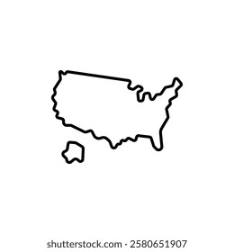USA Map icon Vector logo set flat