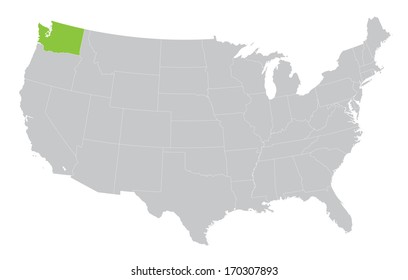 USA map with the indication of State of Washington