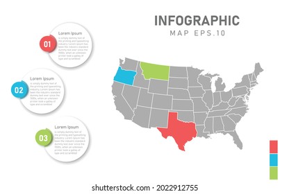 Usa Map Infographic Global Business Marketing Stock Vector (Royalty ...