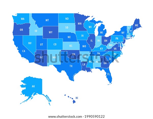 Usa Map Infographic Us Map Grey Stock Vector (Royalty Free) 1990590122 ...