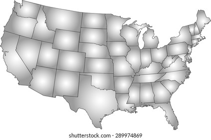 Usa map for infographics, gradient grayscale color