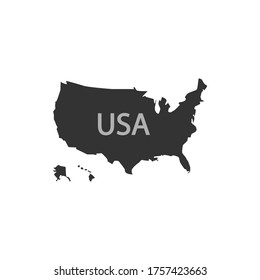 USA map with inscription on a white background, vector illustration
