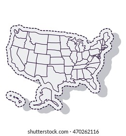 usa map isolated icon vector illustration design