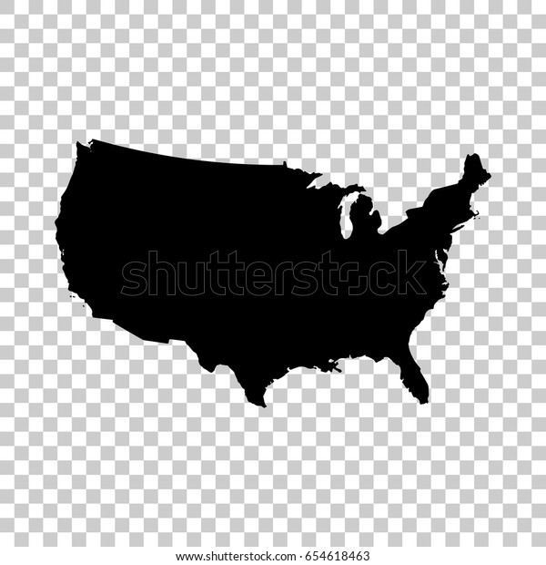 美国地图隔离在透明背景 黑色地图为您的设计 矢量插图 易于编辑 库存矢量图 免版税