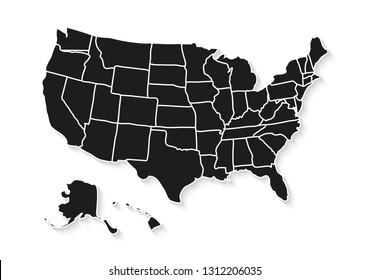 USA map isolated on white background