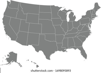 USA map isolated on white background