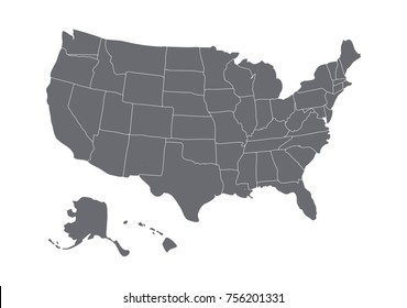 USA map isolated on white background