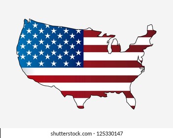 usa map isolated over kwhite background. vector illustration