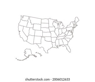 Lineares geographisches Symbol der usa-Karte