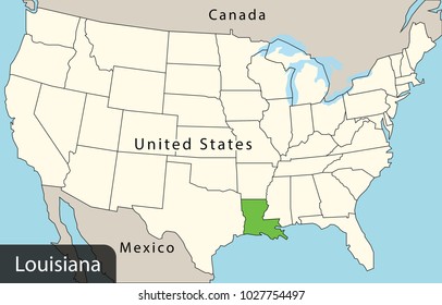usa map, louisiana
