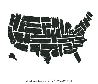 USA MAP WITH NAME OF COUNTRIES,UNITED STATES OF AMERICA MAP, US MAP flat illustration vector