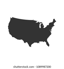 usa map on blank background