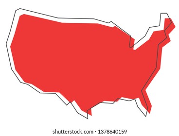 USA map on white background