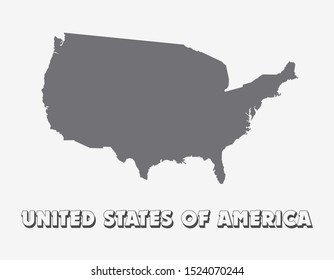 USA map on white background