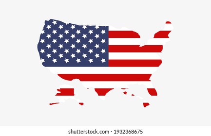 USA map on white background 