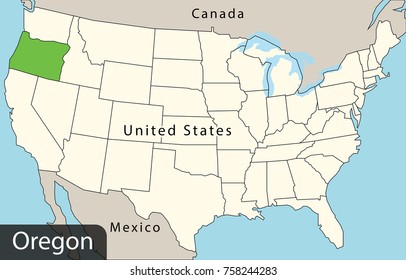usa map oregon state